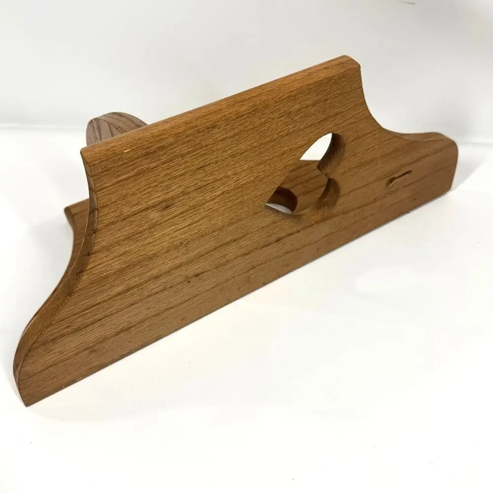 Vintage Solid Oak Corner Wall Shelf Heart Cutout Country Farmhouse Rustic